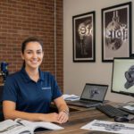A smiling TorqLite customer service employee, providing 24/7 support for hydraulic wrenches and bolting equipment.